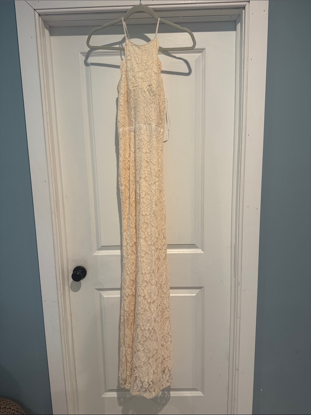 Lulu's Cream Lace Maxi Dress